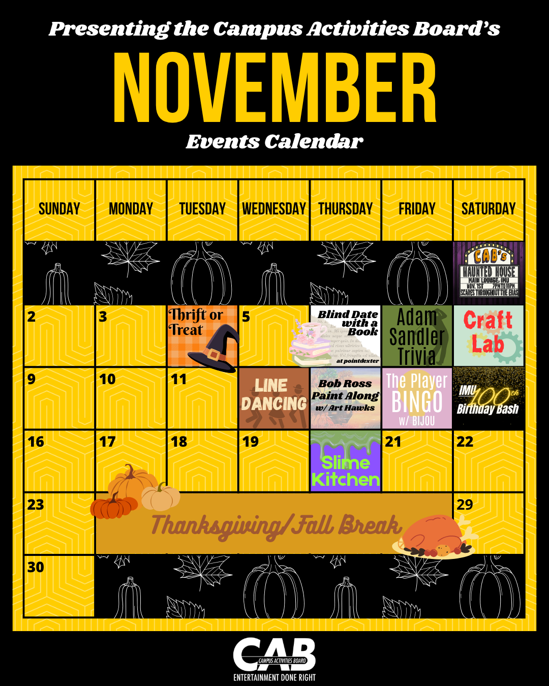 CAB November Events Calendar