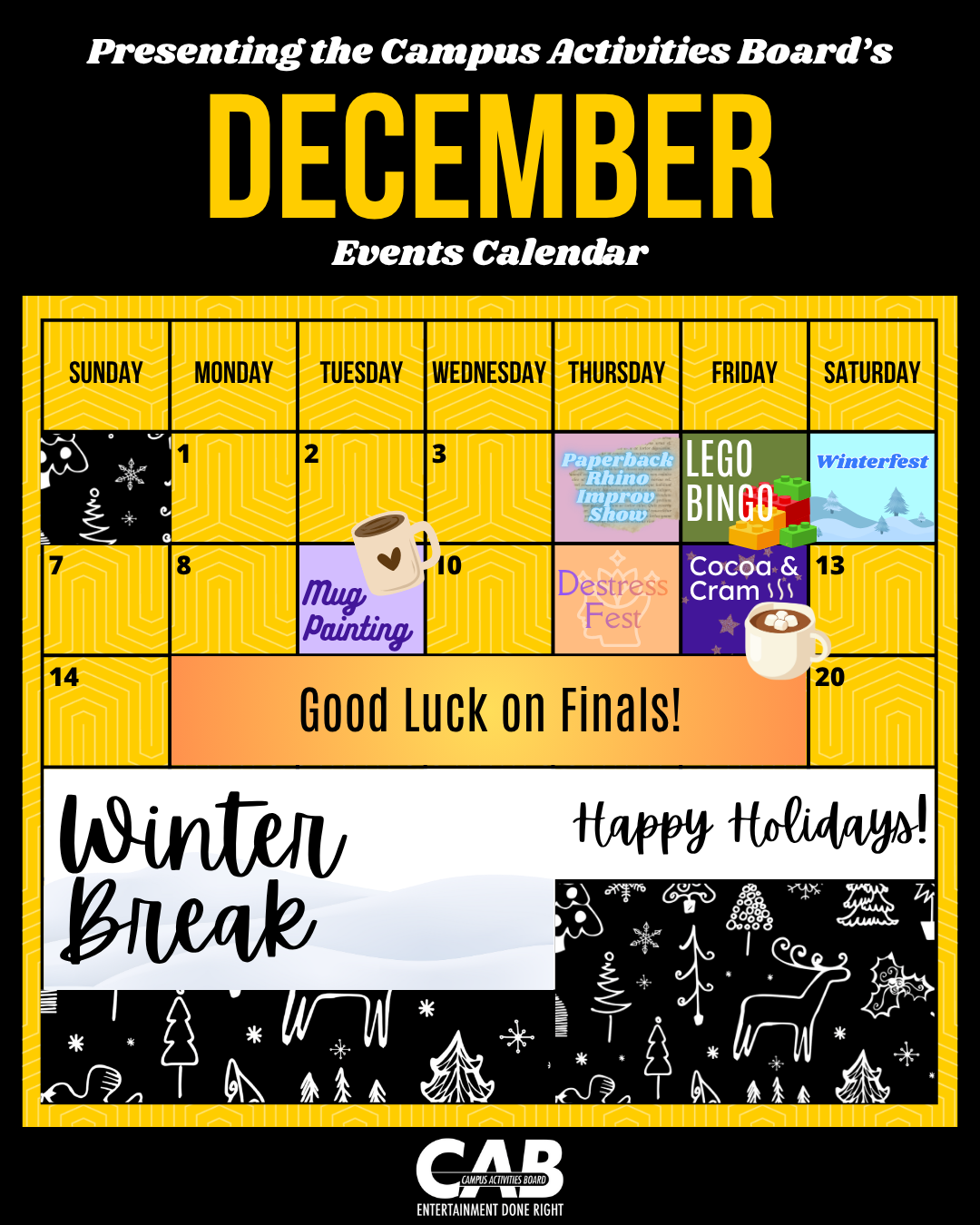 CAB December Events Calendar