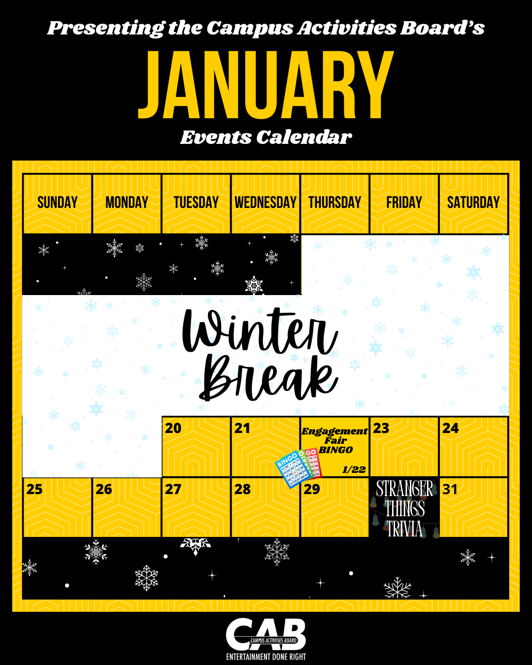 January Events Calendar