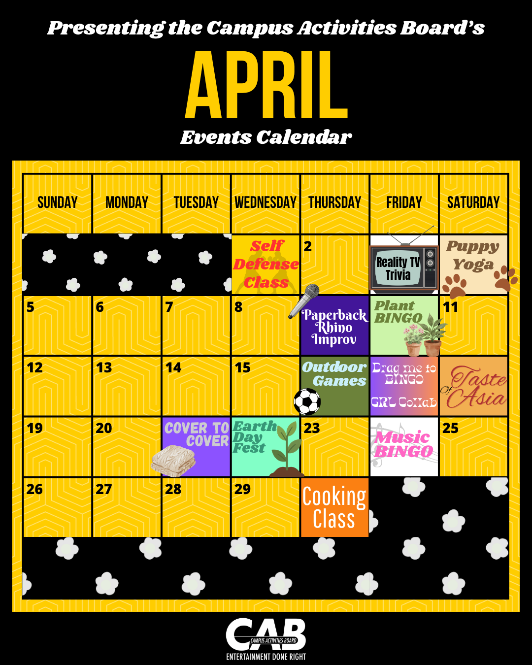 CAB April Events Calendar